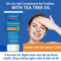 Gel Rửa Rửa Mặt Giảm Mụn Compliment No Problem BHA + Tea Tree 200ml