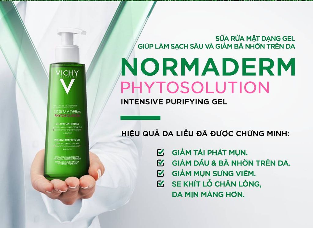 Sữa Rửa Mặt Vichy Dạng Gel Làm Sạch Sâu & Giảm Nhờn 400ml