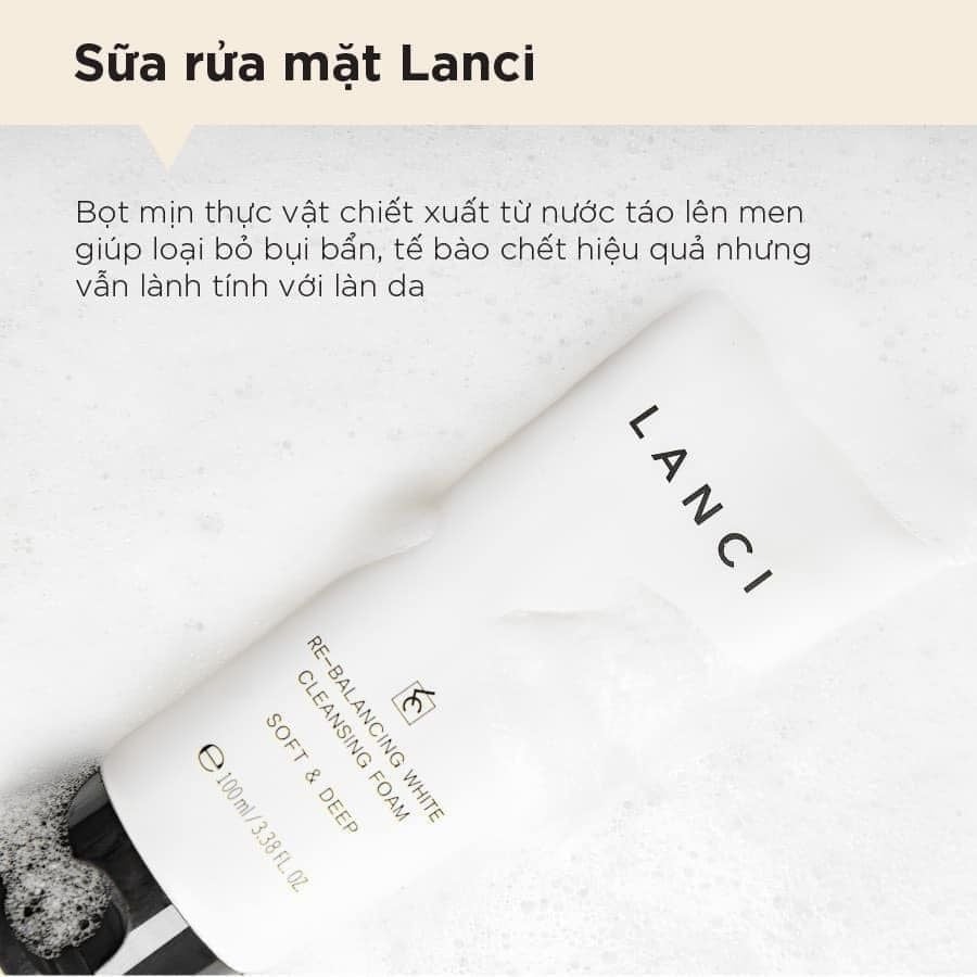 Sữa Rửa Mặt Lanci Re-Balancing White Cleansing Foam 100ml