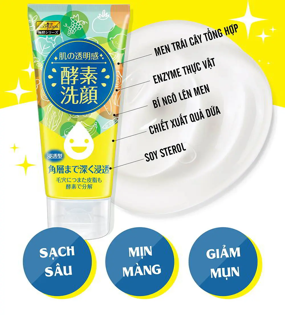 Sửa rửa mặt lên men tự nhiên SexyLook 120g
