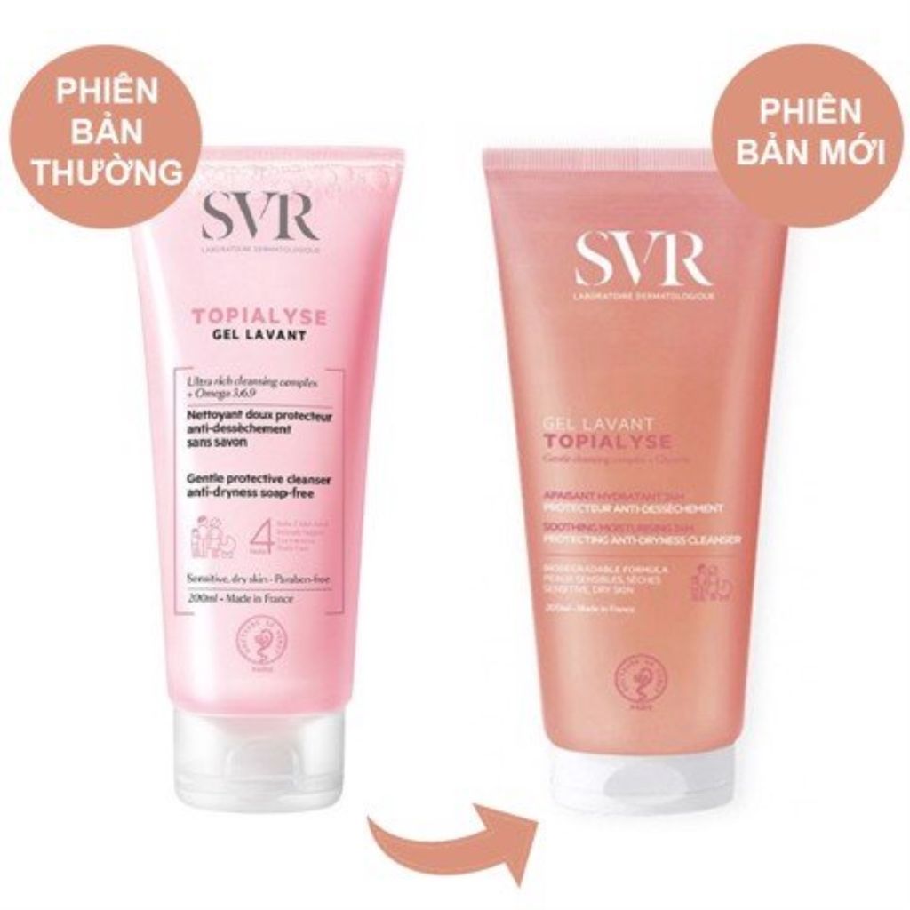 SVR - Gel Rửa Mặt Da Khô, Nhạy Cảm Topialyse Gel Lavant 200ml