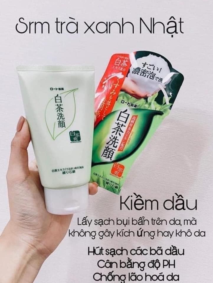 Sữa Rửa Mặt Trà Xanh Rohto Shirochasou Green Tea Foam