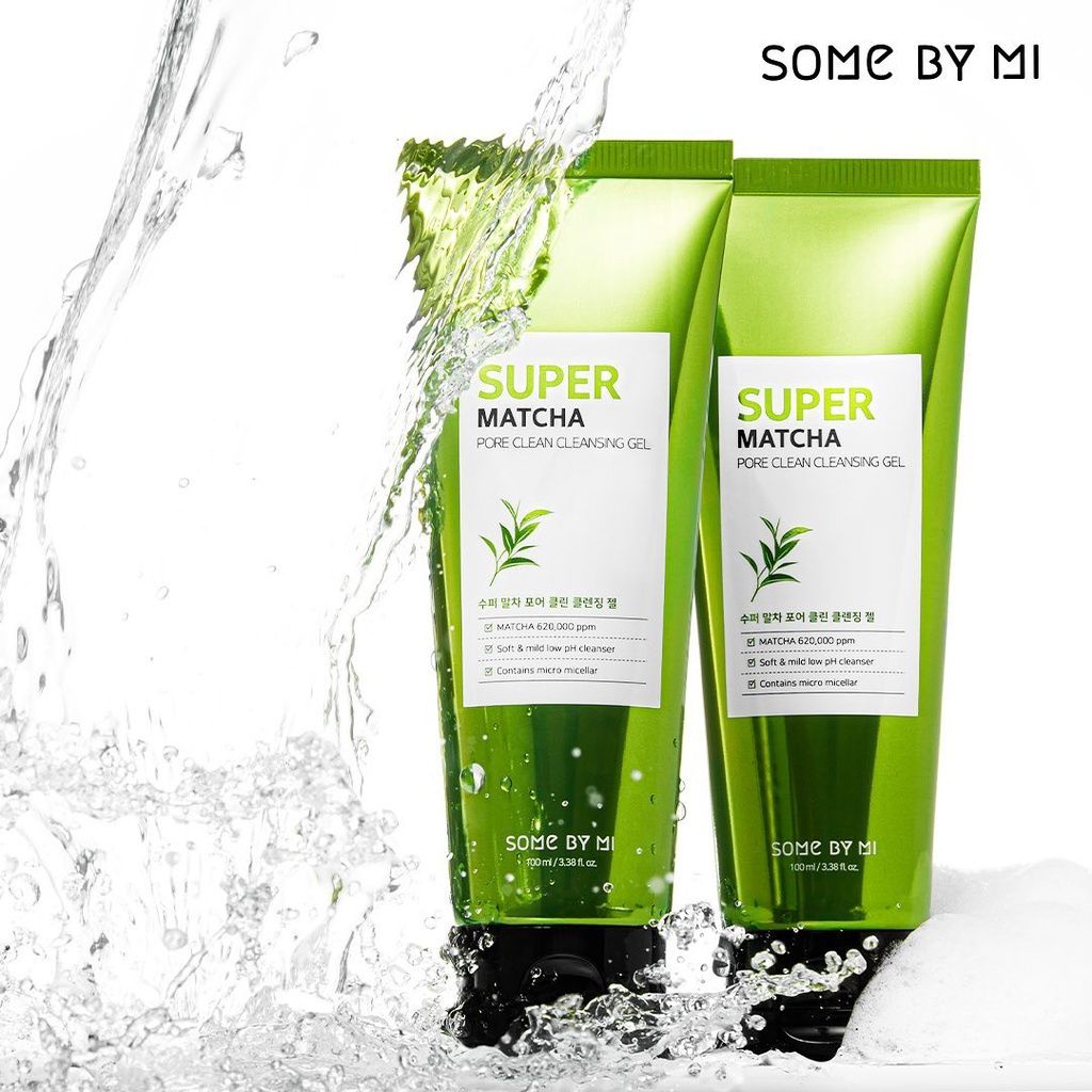 Sữa Rửa Mặt Kiềm Dầu & Se Lỗ Chân Lông Some By Mi Super Matcha Pore Cleansing Gel 100ml