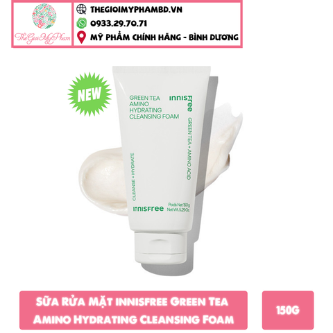 Sữa Rửa Mặt Innisfree Green Tea Amino Hydrating 150g (Mới 2023)