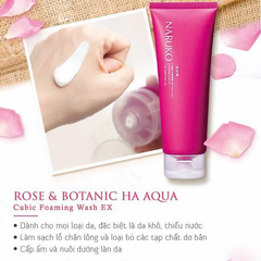 Sữa Rửa Mặt Hoa Hồng Nhung Naruko Rose & Botanic HA Aqua Cubic Foaming Wash EX 120ml