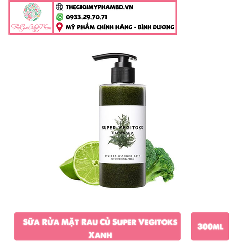 Sữa Rửa Mặt Sủi Bọt Rau Củ 3in1 Bivybes Wonder Bath Super Vegitoks Cleanser 300ml #XANH