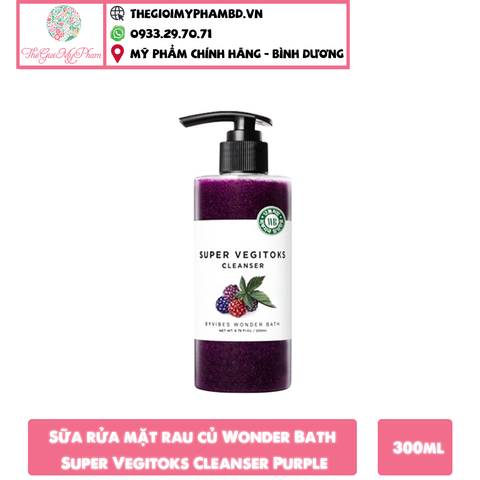 Sữa Rửa Mặt Sủi Bọt Rau Củ 3in1 Bivybes Wonder Bath Super Vegitoks Cleanser 300ml #TÍM