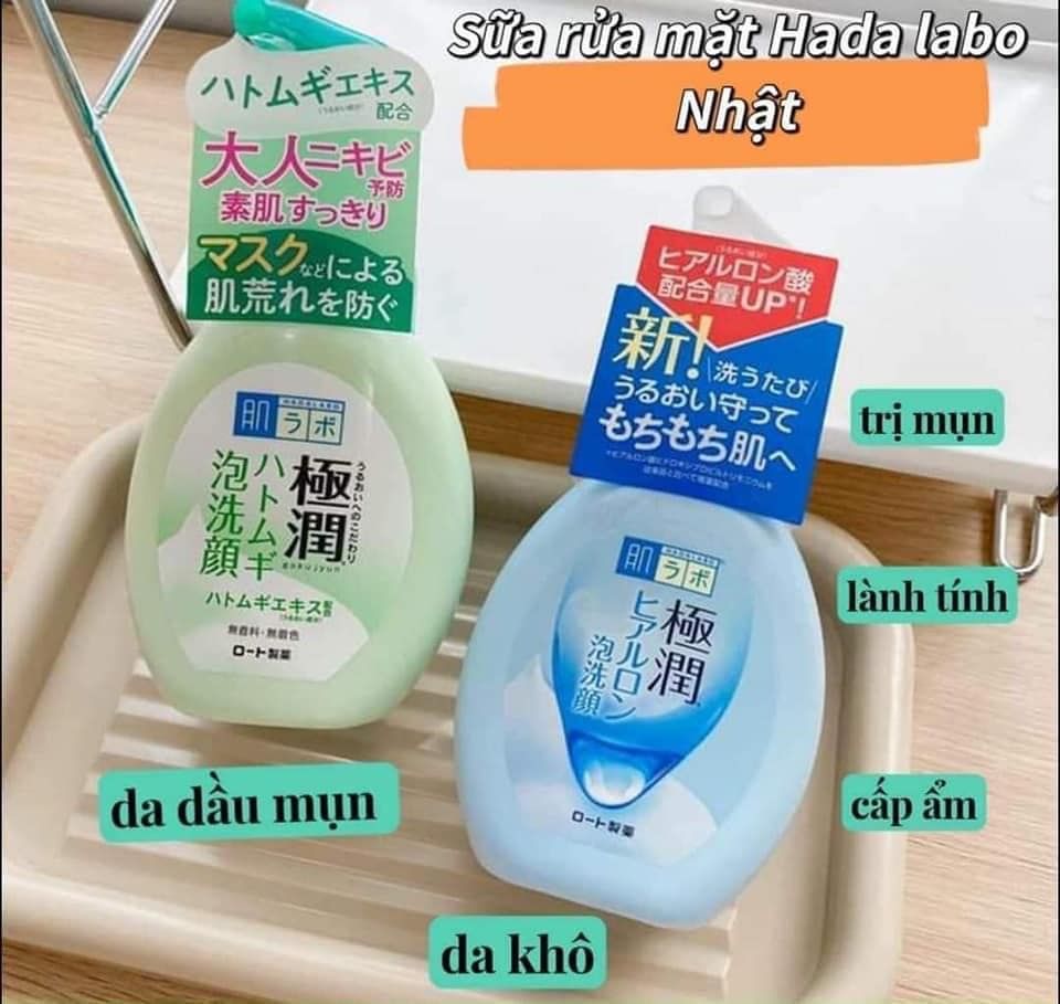 Sữa Rửa Mặt Tạo Bọt Hada Labo Nhật Bản Gokujyun Foaming Cleanser 160ml #X.Nhạt