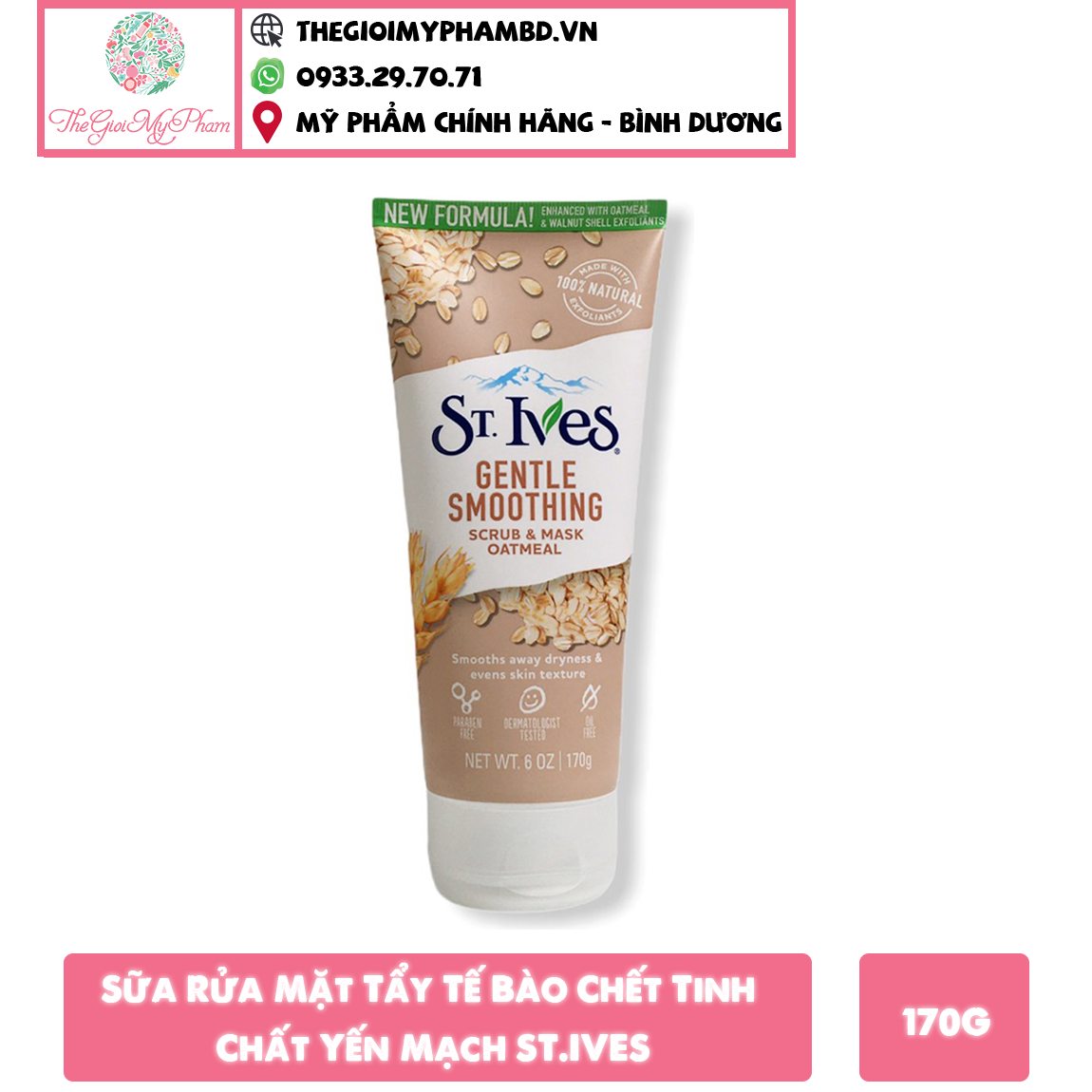 Sữa Rửa Mặt Tẩy Tế Bào Chết Tinh Chất Yến Mạch ST.IVES 170g