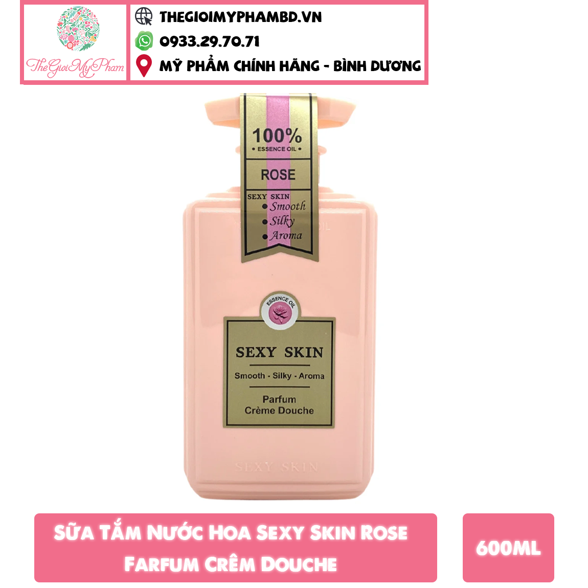 Gel Tắm Sexy Skin 600ml #Rose (Hồng)