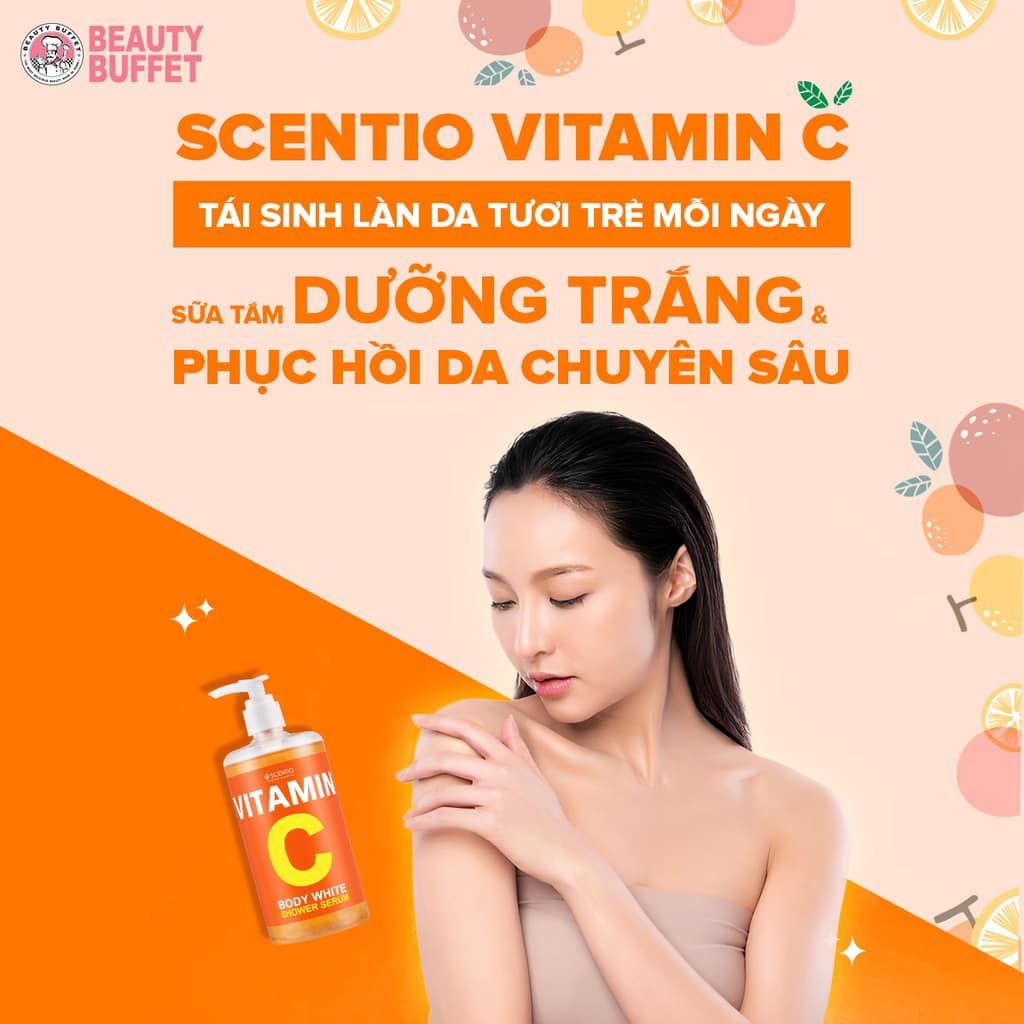 Sữa Tắm Dưỡng Trắng Và Phục Hồi Da Scentio Vitamin C Body White Shower Serum [450ml]