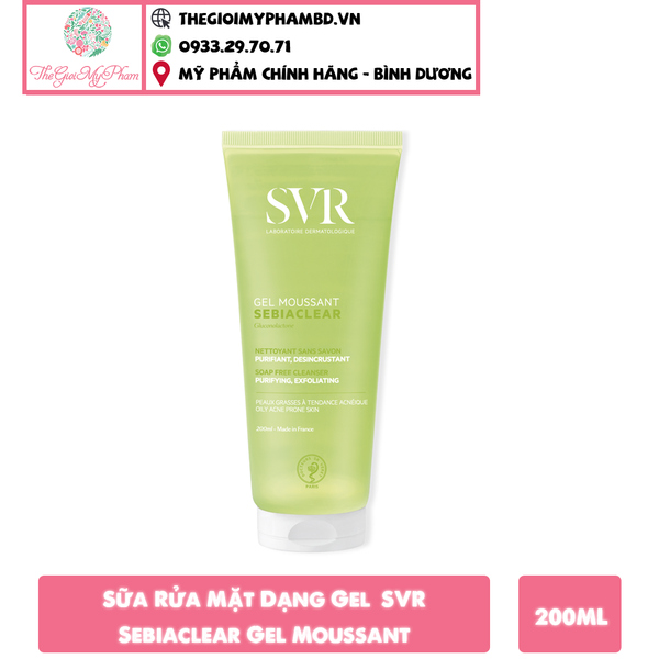 SVR - SRM da dầu Sebiaclear Gel Moussant 200ml