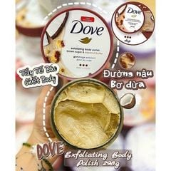 Kem Tẩy Da Chết Body DOVE 298g #Đường Đen&Dừa