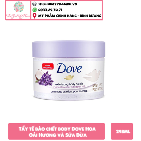 Kem Tẩy Da Chết Body DOVE 298g #Lavender&Sữa Dừa