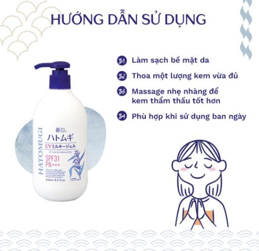 Hatomugi - Sữa Dưỡng Thể & Chống Nắng Hatomugi SPF31 250ml SALE 150K>119K