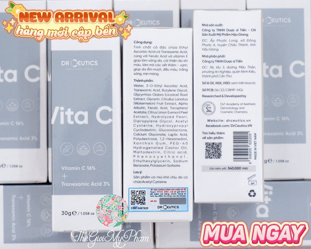 Tinh Chất Dưỡng Trắng DrCeutics Vitamin C 16% + Tranexamic Acid 3% 30ml
