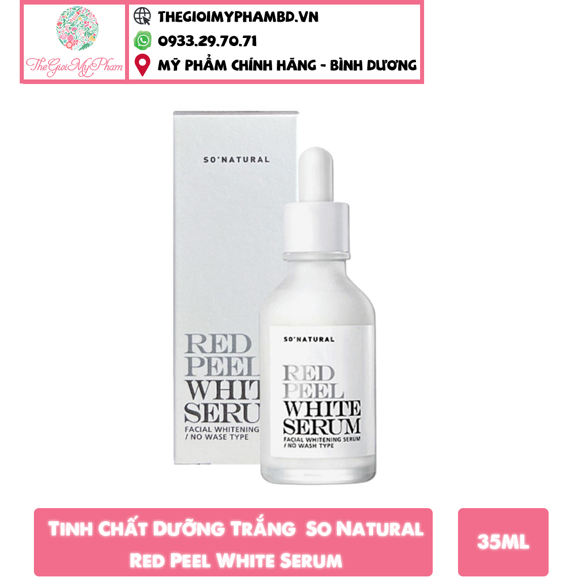 Tinh Chất Dưỡng Trắng Làm Đều Màu Da So Natural Red Peel White Serum 35ml