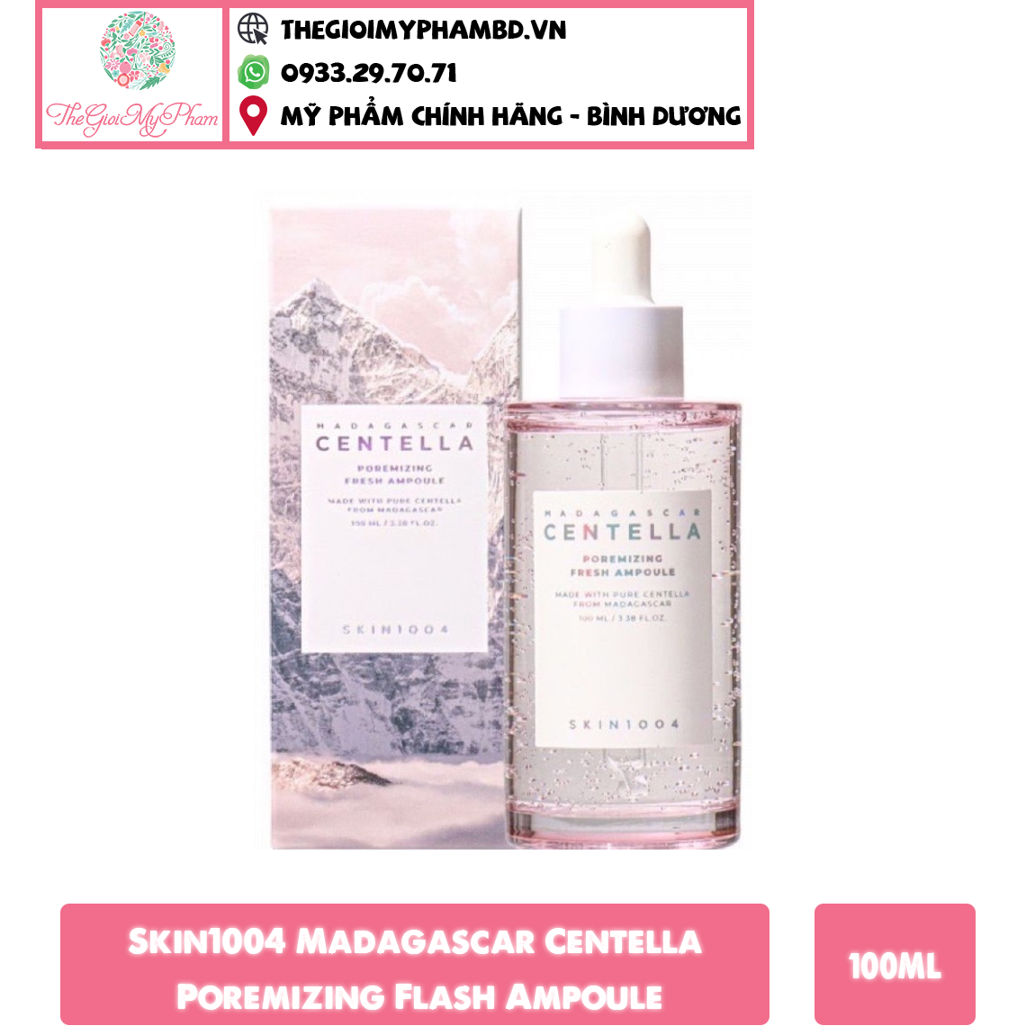 Tinh Chất Skin1004 Madagascar Centella Poremizing Flash Ampoule 100ml