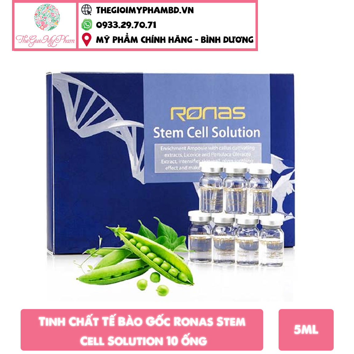 Tinh Chất Tế Bào Gốc Ronas Stem Cell Solution 10 ống x 5ml