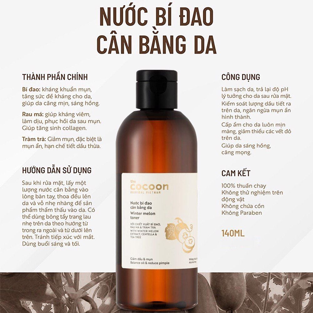 Nước Cân Bằng Bí Đao Cocoon Winter Melon Toner 140ml