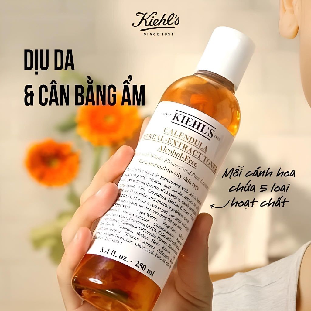 Nước Cân Bằng Da Hoa Cúc Kiehl's Calendula Herbal Extract Alcohol-Free Toner 75ml