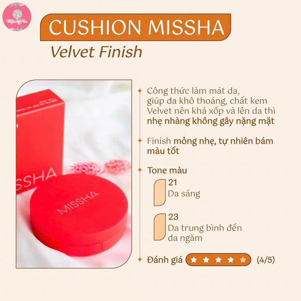Cushion Missha Velvet Finish #23 (Đỏ)