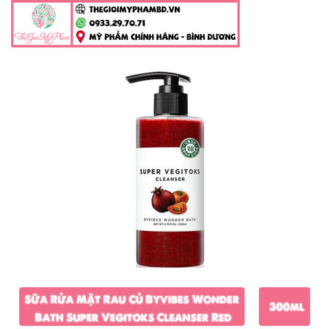 Sữa Rửa Mặt Sủi Bọt Rau Củ 3in1 Bivybes Wonder Bath Super Vegitoks Cleanser 300ml #Đỏ