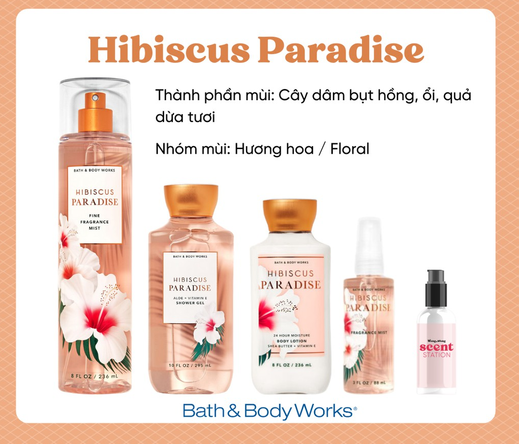 Sữa Dưỡng Thể Bath and Body Works 24h Moisture Body Lotion 236ml #Hibiscus Paradise