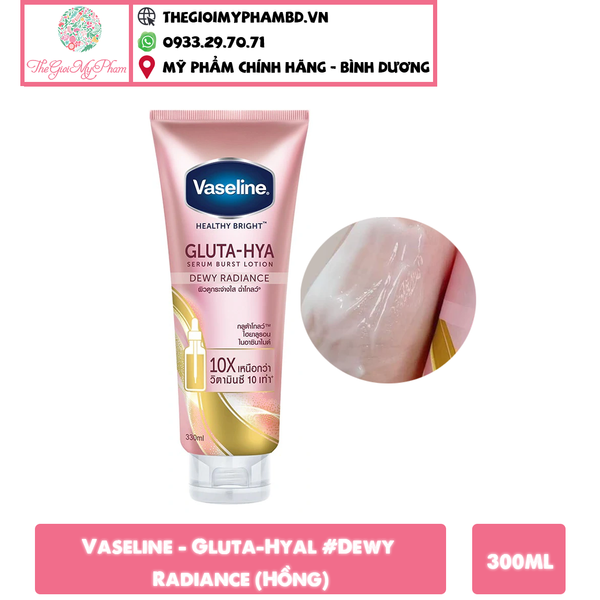 Vaseline - Gluta-Hyal 300ml #Dewy Radiance (Hồng)