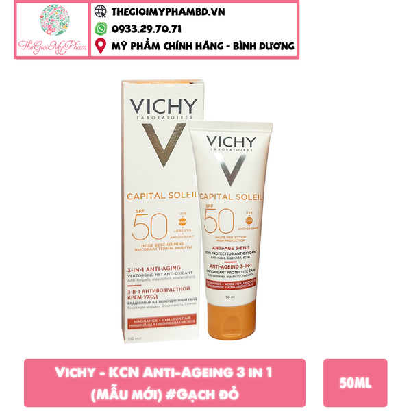 Vichy - KCN Anti-Ageing 3 in 1 50ml (Mẫu mới) #Gạch đỏ