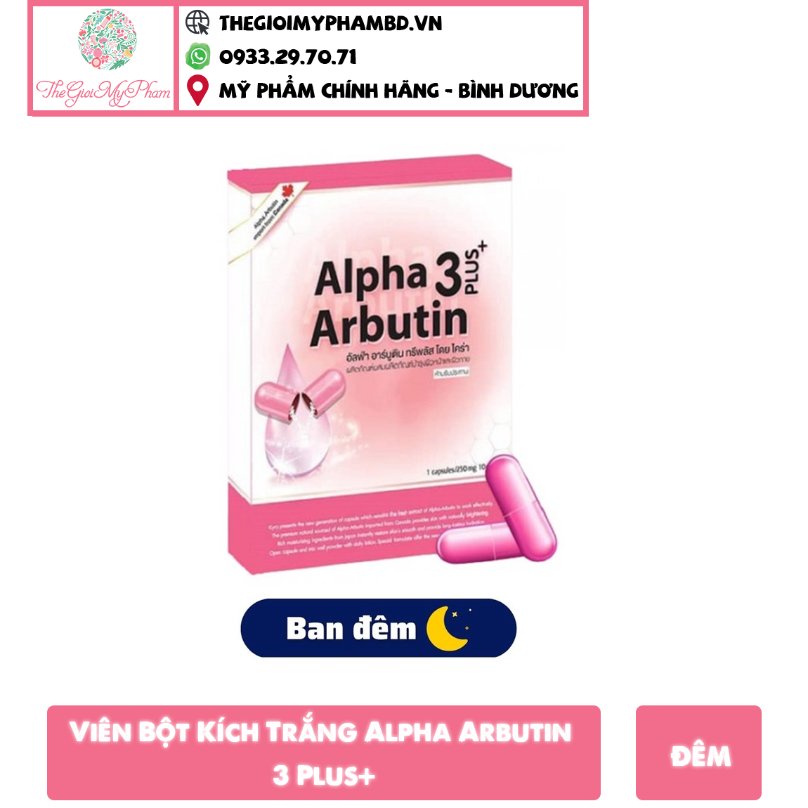 Bột Kích Trắng Alpha Arbutin 3 Plus+ (Đêm)