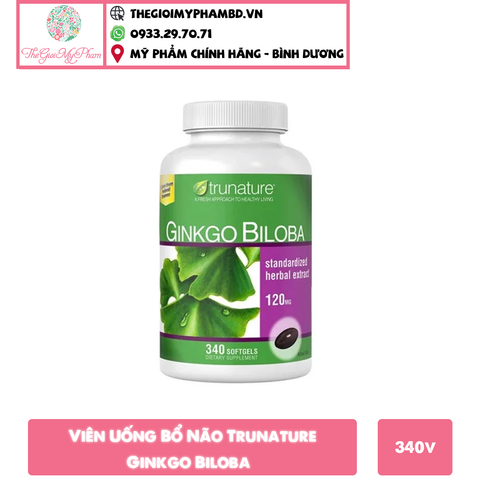 Viên Bổ Não Trunature Ginkgo Biloba 120mg 340 viên Mẫu mới