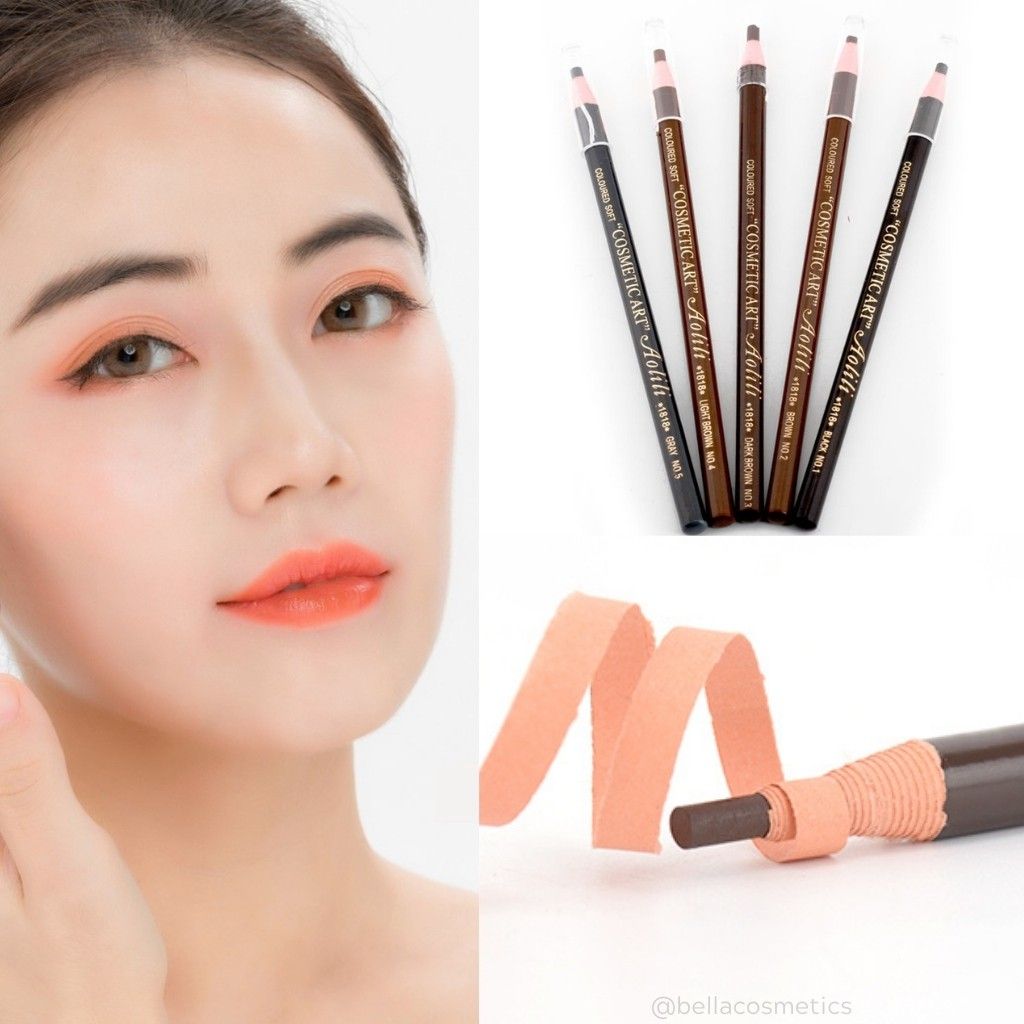 Chì Xé Kẻ Mày Coloured Soft Cosmetic Art Eyebrow Pencil #Brown