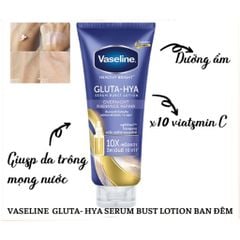 Vaseline - Gluta-Hyal 300ml #Overnight Radiance Repair (Xanh)