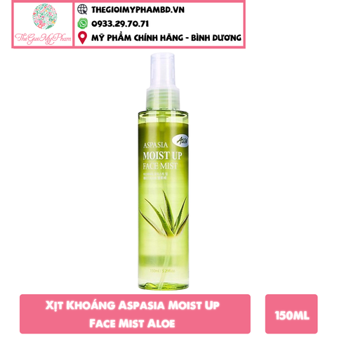 Xịt Khoáng Aspasia Moist Up Face Mist Aloe 150ml