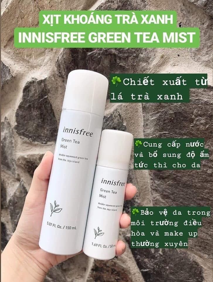 Xịt Khoáng Dưỡng Ẩm Trà Xanh Innisfree Green Tea Mist 150ml