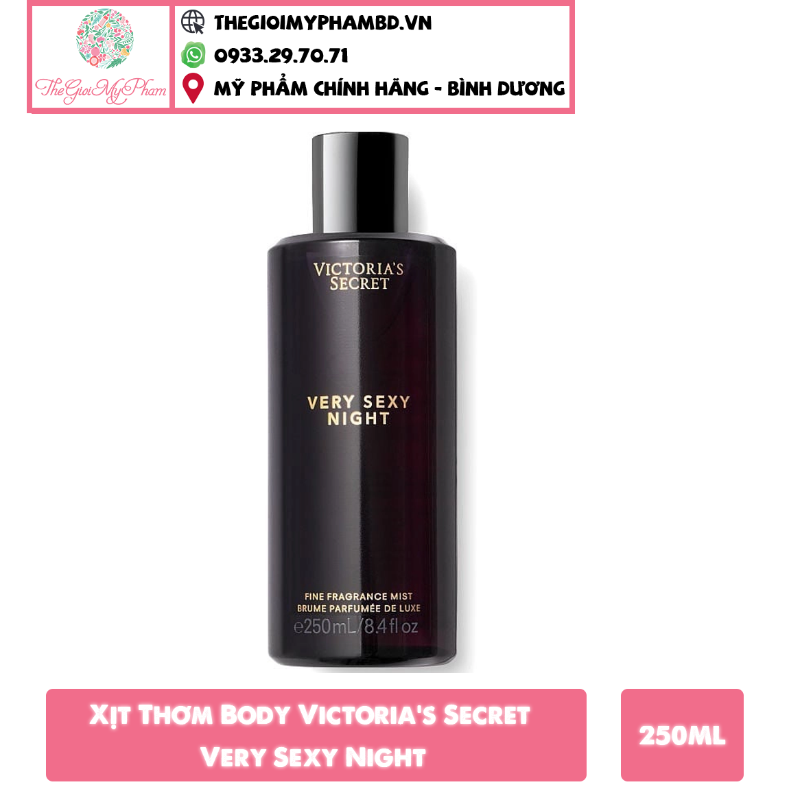 Xịt Thơm Body Victoria's Secret Very Sexy Night 250ml ( Ko Tđ)