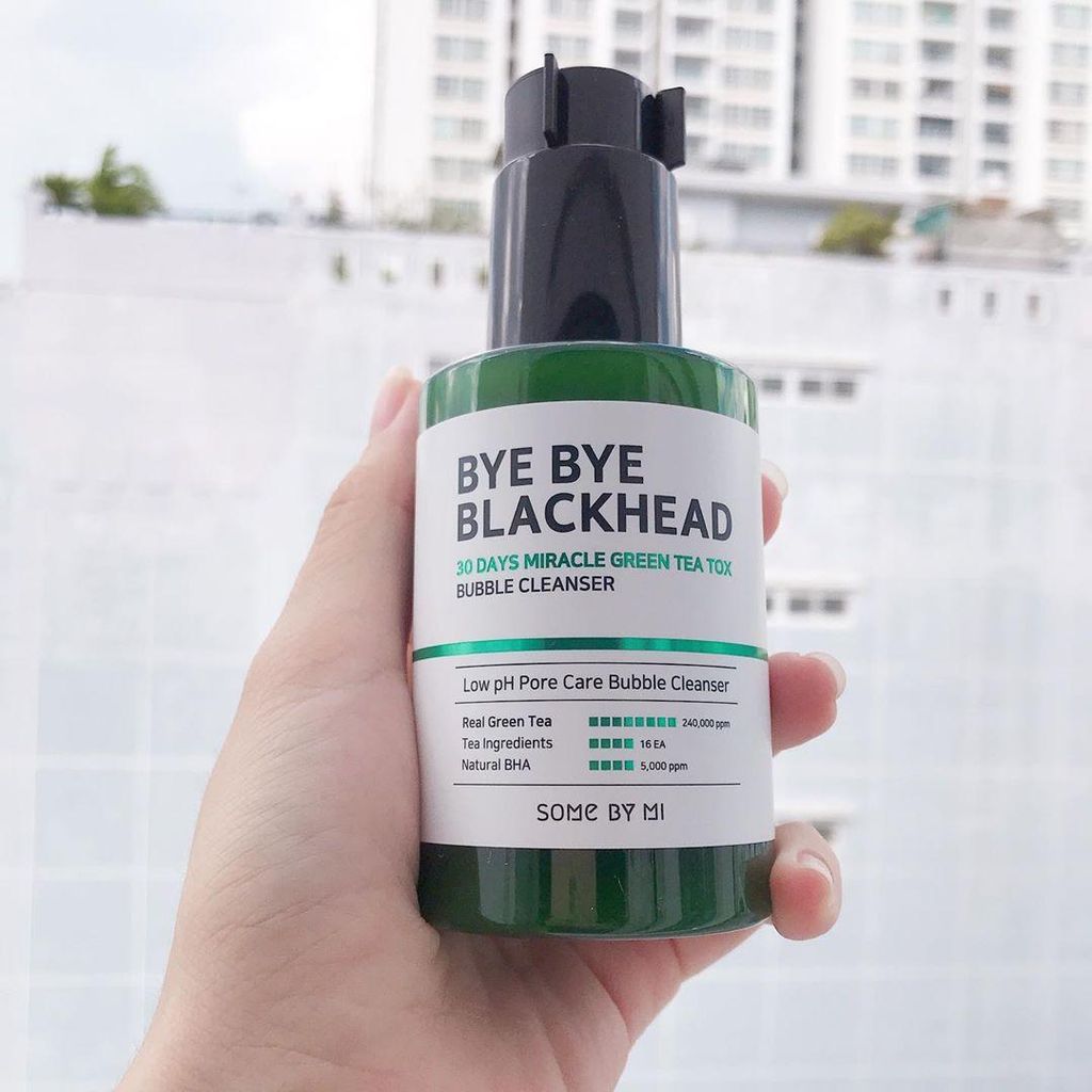 SRM Sủi Bọt Trị Mụn Đầu Đen Some By Mi Bye Bye Blackhead 30 Days Miracle Green Tea Tox Bubble Cleanser 120ml