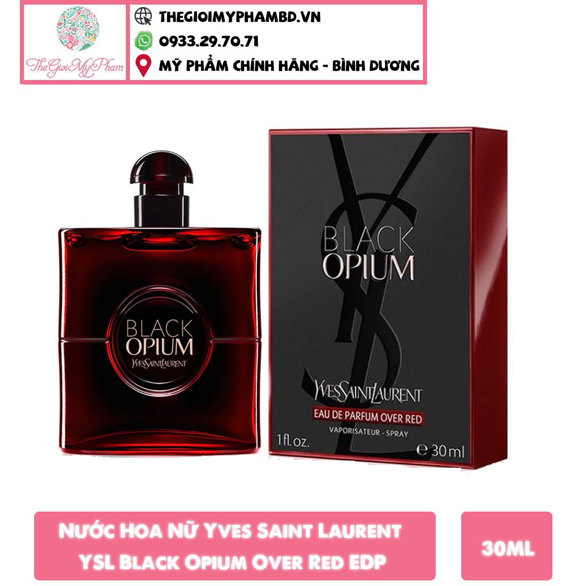 YSL Black Opium EDP Over Red 30ml (Ko Tđ)