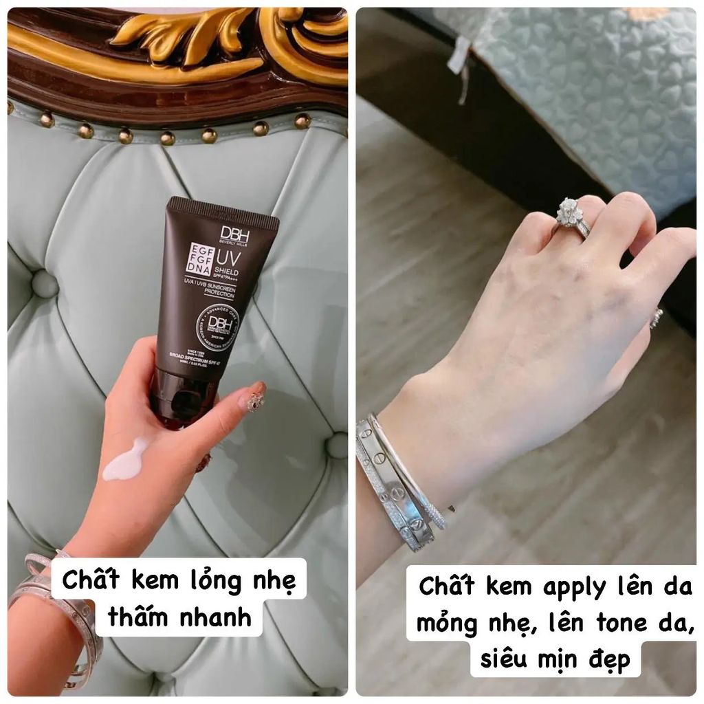 Kem Chống Nắng DBH EGF UV Shield SPF50 PA+++ 60ml (Ko Tđ)