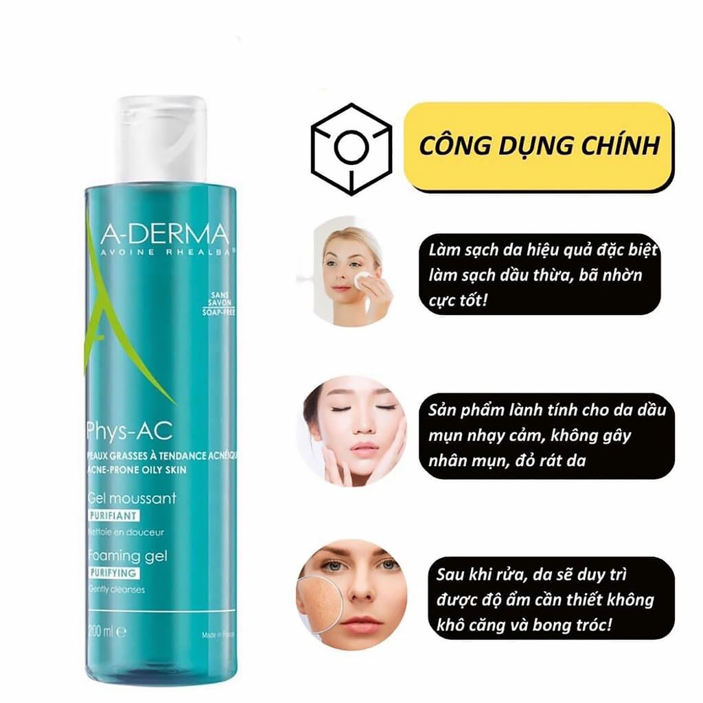 Sữa Rửa Mặt A Derma Purifying Foaming Gel 400ml