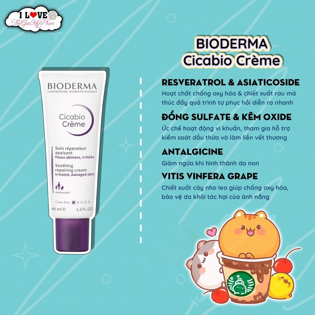 Kem phục hồi Bioderma Cicabio 100ml