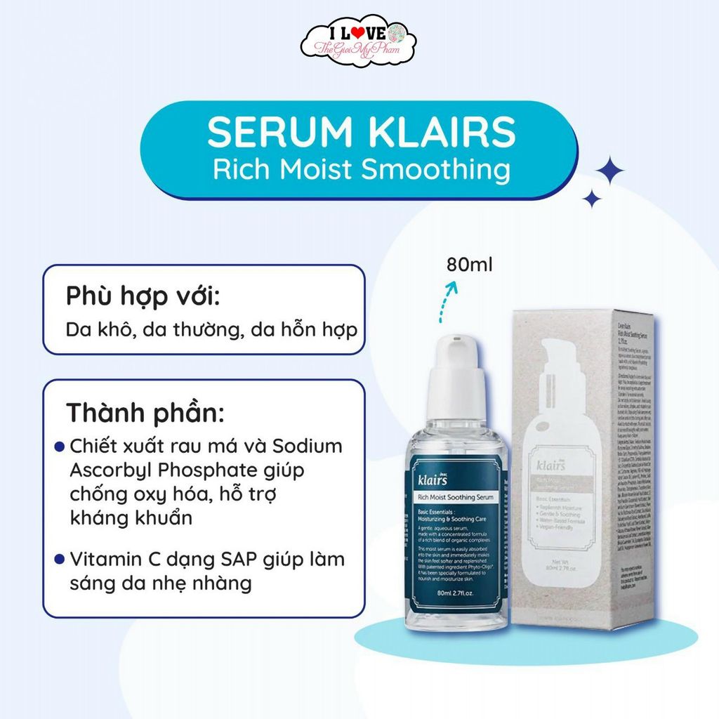 Klairs - Rich Moist Soothing Serum 80ml