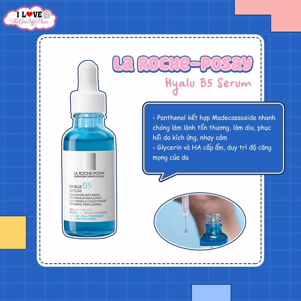 Laroche Posay - Tinh Chất Hyalu B5 Hyaluronic Acid Serum (30ml) Ko Tđ