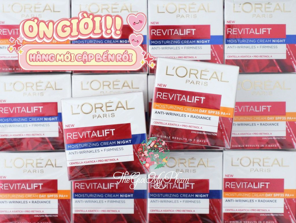 Kem Dưỡng Ngừa Lão Hóa Da L'Oreal Revitalift Moisturizing Cream Day SPF35 PA++ Anti-Wrinkles + Radiance 50ml - Kem Ngày