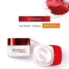 Kem Dưỡng Ngừa Lão Hóa Da L'Oreal Revitalift Moisturizing Cream Day SPF35 PA++ Anti-Wrinkles + Radiance 50ml - Kem Ngày