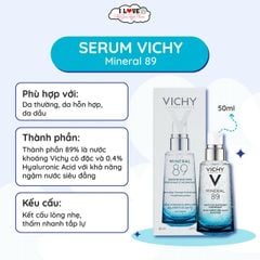 Vichy - Tinh Chất Khoáng Cô Đặc Mineral 89 50ml (Ko Tđ)