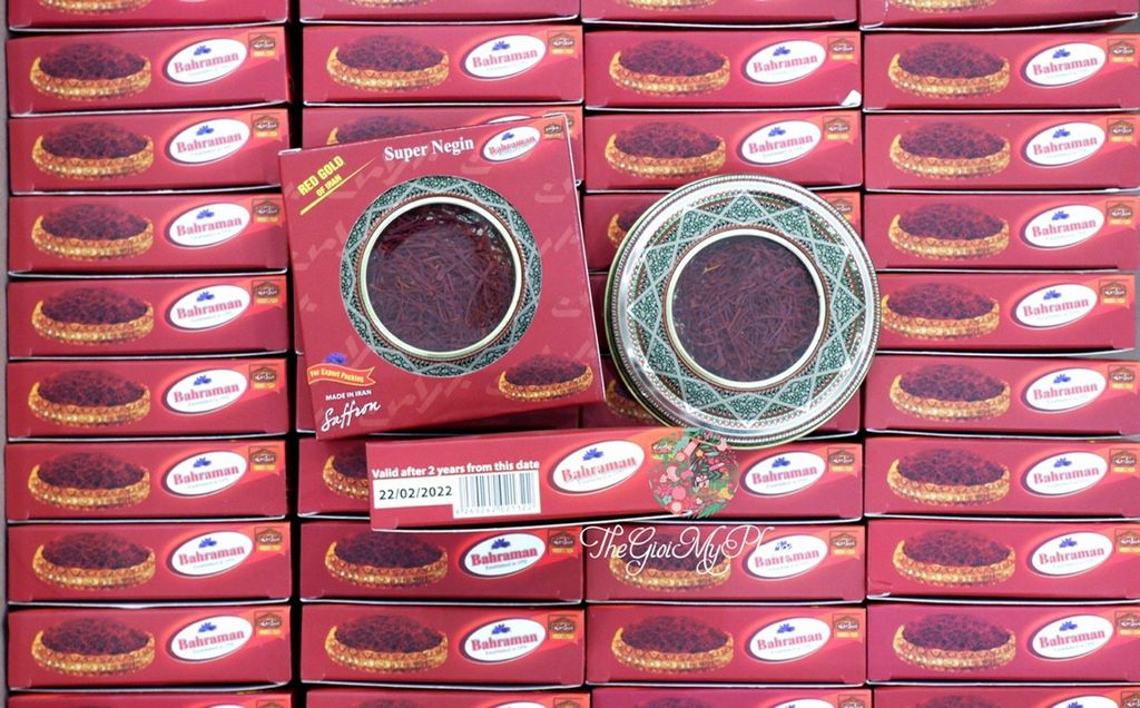 Thực Phẩm Bảo Vệ Sức Khỏe Nhụy Hoa Nghệ Tây Saffron Bahraman Super Negin Red Gold Of Iran 1g