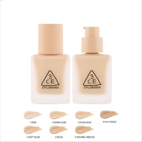 Kem Nền 3ce Velvet Fit Foundation 30g #Natural Medium -  Màu hơi ngả tối tự nhiên