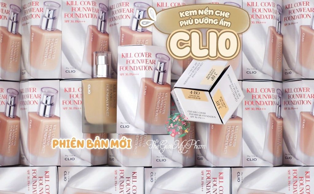 Kem Nền Clio Kill Cover Founwear Foundation SPF30 PA+++ 38g #3-BY Linen - Da Trắng